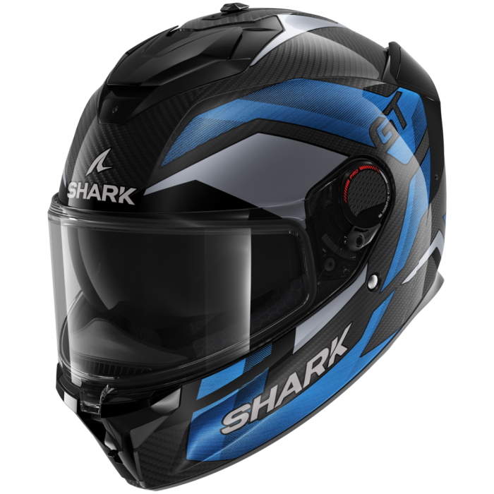 Spartan GT Pro Carbon - Güneş Vizörlü Mavi Kask (FullFace) - Shark